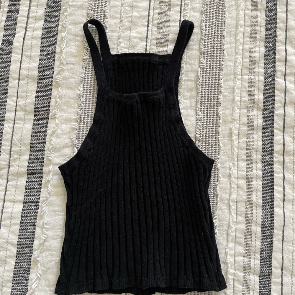 ANGL Black Ribbed Tank Top - Picture 3 of 3